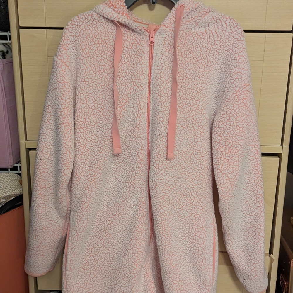 No Boundaries Coral Sherpa Jacket
